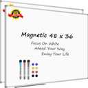 Lockways 48 x 36 Inch White Board 2 Pack | 4 x 3 Dry Erase Boards Magnetic Whiteboard for Office School and Home