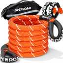 OPENROAD Kinetic Recovery Tow Rope, 36000 Lbs (1in x 30ft Orange with Soft Shackle) Extreme Duty 35% Elasticity Energy Offroad Snatch Strap, Vehicle Recovery Kit for Jeep Car Truck ATV UTV SUV