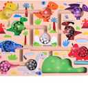 Magnetic Color and Number Maze, Montessori Toys for 3+ Year Old, Wooden Puzzle Board, Educational Matching Toy for Boys and Girls