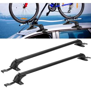 KOCASO 43" Universal Roof Rack Cross Bars, Adjustable Aluminum Lockable Crossbars W/Extendable Window Frame & Dual Key, Upgraded Rooftop Luggage Crossbars for Bare Roof Cars Trucks, 165LBS Max Load