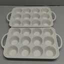 Silicone Muffin Pans for Baking 2 Pack, 2.8 Inch with Metal Reinforced Frame, Regular Size Nonstick Silicone Cupcake Pan 12 Cups for Baking Homemade Muffins, Cupcakes, Dishwasher Safe BPA Free