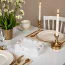 CubesLand Scalloped Napkin Holder for Bathroom Decor, Paper Rope Flat Napkin Dispenser Guest Towel Tray for Bathroom, Farmhouse Warm Napkin Holder for Table Dining Room Home Kitchen Decor, White