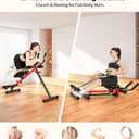 Yoleo 2 in 1 Ab & Rowing Machines for Home, Foldable Ab Workout Equipment, Ab Trainer Machine for Stomach Workout, Ab Crunch Machine with Foam Support,7-Length Adjustable Ab Machine for Home Exercise