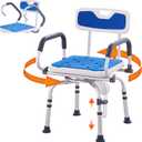 VEVOR Swivel Shower Chair 360 Degree, Adjustable Shower Seat with Pivoting Arms for Inside Showers or Tubs, Non-Slip Rotating Bathtub Shower Chair for Elderly Disabled Injured, 400LBS Capacity (armrest liftable)