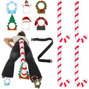 Hollowfly 12 Pcs Christmas Party Games for Adults Family Candy Cane Tail Christmas Games for Family Party Holiday Winter Activities Fun Xmas Trivia Game for Xmas Parties Supplies
