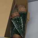 4 PCS Mini Christmas Trees, 4 Sizes Artificial Christmas Trees with 2 Modes LED String Lights Timer, Bottle Brush Trees Battery Powered Tabletop Tree Decoration (Multicolor)