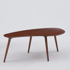 Solid Wood Table Desk, Coffee Table End Table Round for Kitchen Dining Room, Living Room, Bedroom and Restaurant, 4 Legs Removable-Walnut