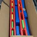 SDADI Screwless Giant 4-in-a-Row Game Set with Block-Style Assembly, Adjustable Height 4-to-Score Connect Game, Portable Family Yard Game for Indoor & Outdoor Play (Red)