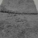 YJ.GWL Shag Runner Rug Non Slip for Bedroom Living Room Soft Small Rugs for Dorm, 2x6 Feet Grey Plush Carpet Runner for Nursery Dorm, Fuzzy Bedside Rug for Kids Boys Girls Room Home Decor (2' x 6')