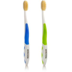 MOUTHWATCHERS Dr Plotkas Soft Bristle Flossing Toothbrush Manual Soft Toothbrush for Adults, Ultra Clean, Good for Sensitive Teeth and Gums, Variety 2 Pack