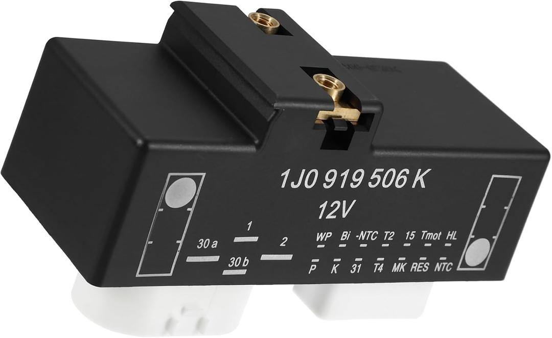 Motoforti Electric Cooling Fan Control Module Relay Radiator Unit, for Volkswagen Beetle 2000-2010, Plastic Metal, No.1J0919506K/902-419, Black White