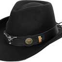 Western Outback Felt Cowboy Hat for Women Cowgirls Fedora Gus Hat Rodeo 22"-22.75" fit for M/L
