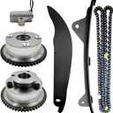 24321-2E010 24350-2E011 Timing Chain Kit with 2PCS Intake & Exhaust VVT Gear Sprocket Compatible With Hyundai Elantra Kia Soul Kona Forte Tucson Sportage 2.0L 2015-2020 Replaces# 24370-2E010