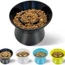 F FD Hub Tilted Raised Slow Feeder Bowl for Cats and Small & Medium Dogs, Raised Design Improves Posture, Spiral Inner Shape Prevents Fast Eating, Dishwasher Safe, 10 oz (Black, L-Cats)