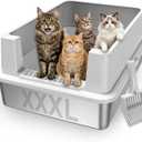 AIPERRO Extra Large Stainless Steel Litter Box for Extra Large Big Cats