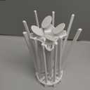 Ourokhome Collapsible Pasta Drying Rack, Plastic Foldable Homemade Fresh Spaghetti Stand Dryer Noodle Hanger for Kitchen with 10 Arms, Stable, Easy Storage, Quickly Set Up (White)