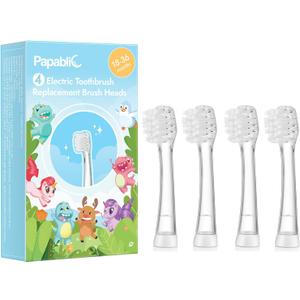 Papablic Replacement Toothbrush Heads - 4 Count | Compatible BabyHandy & Toddler Sonic Electric Toothbrushes (18-36 Months)