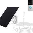 Solar Panel Charger for Ri ng doorbell Camera, Compatible with Ring Video Doorbell 3/3+/4, Battery Video Doorbell Plus, Not for Ring Video Doorbell 2, Waterproof, 6W Fast Charging (1Pack)