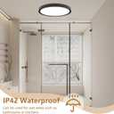 15.8 Inch 6PK LED Flush Mount Ceiling Light, 32W, 3480LM, 3000K/4000K/6000K CCT Selectable, Black Ultra-Slim Low Profile Round Flat Panel Light for Bedroom,Kitchen,Hallway