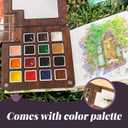 Watercolor Travel Set, New Palette Travel Set Mini Watercolor Paint Set, Upgrade Travel Set Mini Portable Watercolor Travel Set (Bear)