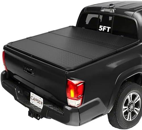 CAPSER Tacoma Hard Tri Fold Tonneau Cover Compatible with 2016-2025 Toyota Tacoma 5FT Truck Bed(Excl. Trail)