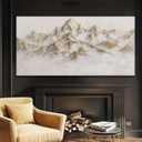 SDYA Grey and Gold Wall Decor Landscape Canvas Paintings 29"x58" Wall Decorations for Living Room Poster for Bedroom Contemporary Art