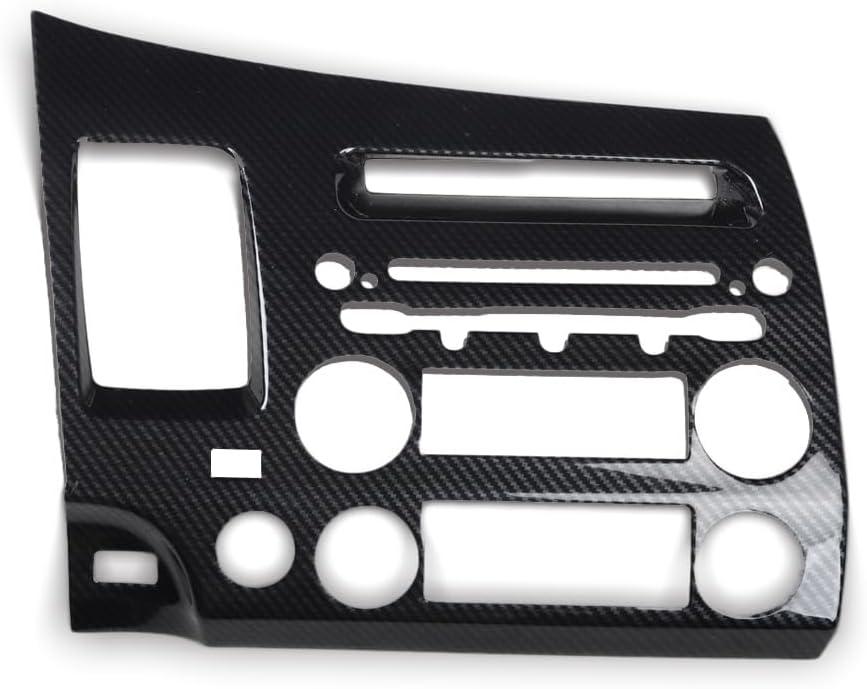Red Carbon Fiber Pattern Central Console Navigation Panel Trim Cover Fit for Honda Civic 2006 2007 2008 2009 2010 2011 (Black)