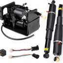 Rear Air Suspension Shock Absorber Strut and Suspension Compressor Pump Set
Replacement for Cadillac Escalade 2002-2014, Chevy Avalanche/Suburban 1500 2002-2013, Tahoe/GMC Yukon 2000-2014, 2PC