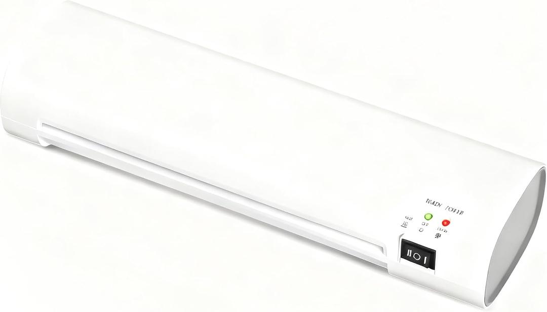 9 Inch Portable Laminator Machine with Anti-Jam Tech, All-in-One A4 Thermal Laminator w/ Trimmer & Corner Rounder for Home, Office, School, Business, 40 Sheets Included（White）