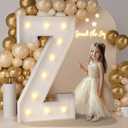 JoyMuse 4FT Marquee Light Up Letters,Large Marquee Letters 4 Feet Tall for Marry Me Proposal Decorations Big 4FT Letters with Lights for Baby Shower Party Decor, Letter Z