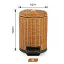 KOVIATE Handwoven Round Small Trash Can (Brown, 1.3gallons/5L)