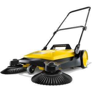 Krcher Walk Behind Outdoor Push Sweeper S 4 Twin for Workshops, Warehouses or Garages - 5X Faster Than a Push Broom, 5.25 Gallon Capacity, 26.8" Sweeping Width (Yellow)