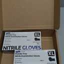 Supmedic Disposable Nitrile Gloves, Chemical Resistant, Powder-Free, Latex-Free, Food Safe, Medical Exam Gloves, Black, X-Large, 2 Pack of 100 Pcs