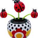 Solar Powered Dancing Flower Toy, Solar Swinging Flip Flap Flower Animated Bobblehead Dancer Toy, Car Windowsill Decoration Desktop Solar Dancing Ornament Sun Catcher, Solar Dancer Figure