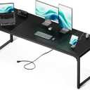 Coleshome 71 Inch Computer Desk with USB Ports, Large Office Desk, Long Study Student Writing Desk, Black