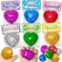 Valentines Day Cards for Kids School - 24 Packs Cute Squeeze Toys with Cards, Valentine Party Favors for Boys & Girls, Ideal Exchange Cards for Classroom