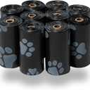 Best Pet Supplies Dog Poop Bags (150 Bags) for Waste Refuse Cleanup, Doggy Roll Replacements for Outdoor Puppy Walking and Travel, Leak Proof and Tear Resistant, Thick Plastic - Black