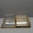 NIUBEE 6Pack 7 x 5 Horizontal Clear Acrylic Sign Holder with Gold Borders, Double Sided Table Menu Stands Picture Frames for Wedding Table Numbers, Restaurant Signs, Photos and Art Display