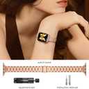 STIROLL Thin Replacement Band Compatible for Apple Watch 38mm 40mm 41mm 42mm(Series 11 10), Stainless Steel Metal Wristband Women Men for iWatch Ultra SE Series 9 8 7 6 5 4 3 2 1, Rose Gold