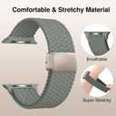 Braided Stretchy Band Compatible with Apple Watch Bands 38mm 40mm 41mm 42mm Women Men, Soft Nylon Solo Loop Magnetic Sport Strap for iWatch Series 11 10