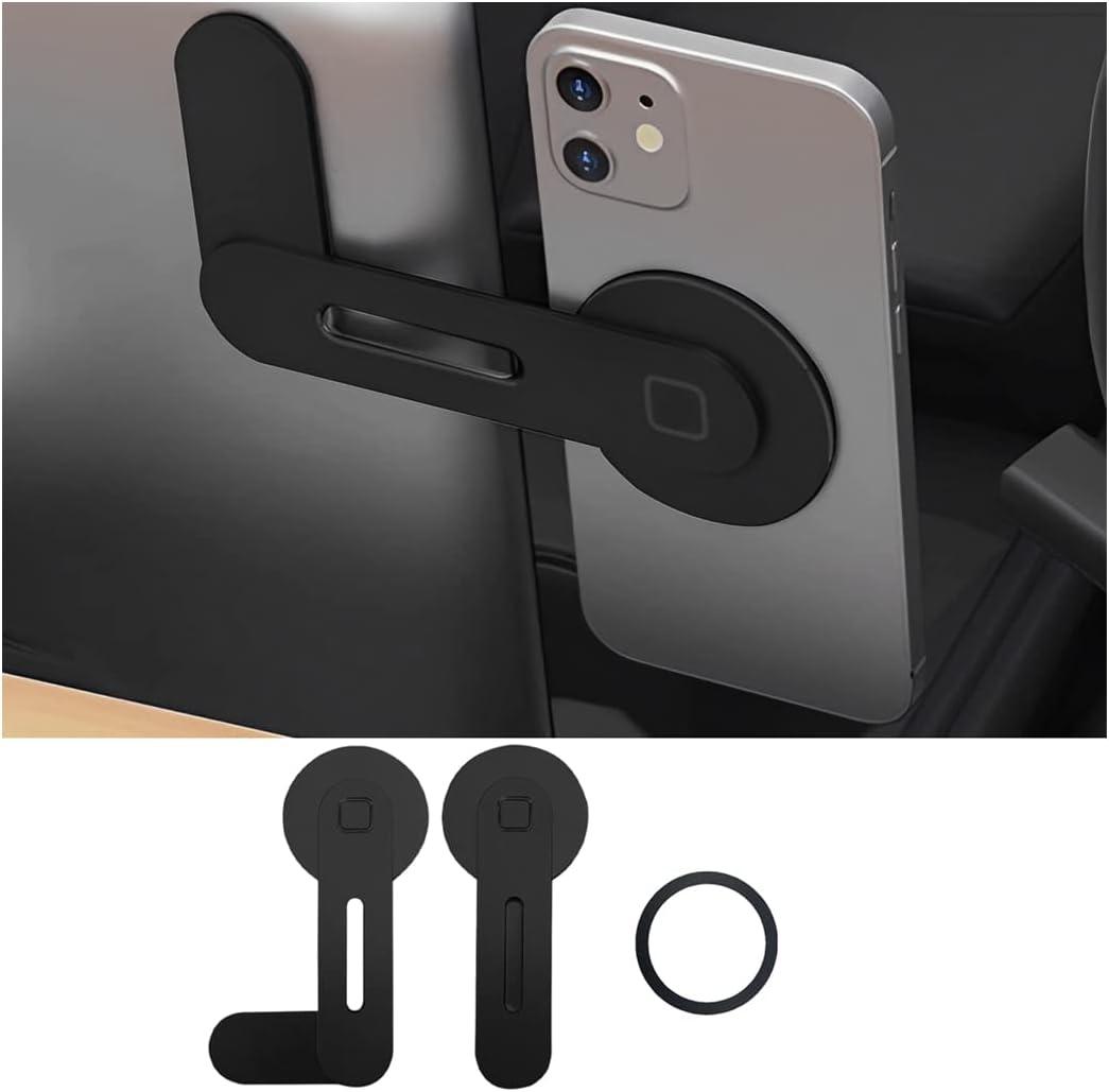 Magnetic Car Phone Mount, Invisible Design for Tesla Model 3/X/Y/S, Strong Magnet and 90 Rotation, Foldable Phone Holder for Car Screen Laptop, Compatible with All iPhone, Android, Smartphones