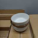 GBHOME Ceramic Dinnerware Sets for 6, 18 Pieces Stoneware Plates and Bowls Sets, Scratch Resistant Dishes, Dishwasher & Microwave Safe, Reactive Glaze-White