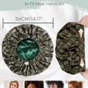 Years Calm Soft Satin Sleep Bonnet for Curly & Natural Hair Care - Adjustable Unisex Bonnet for Women & Men, Soft Breathable Double-Layer Night Cap(Green)