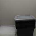 Storex 4 Gallon Storage Bin with Lid  Plastic Classroom Organizer for Books and Supplies, Black, 6-Pack (61427C06C)