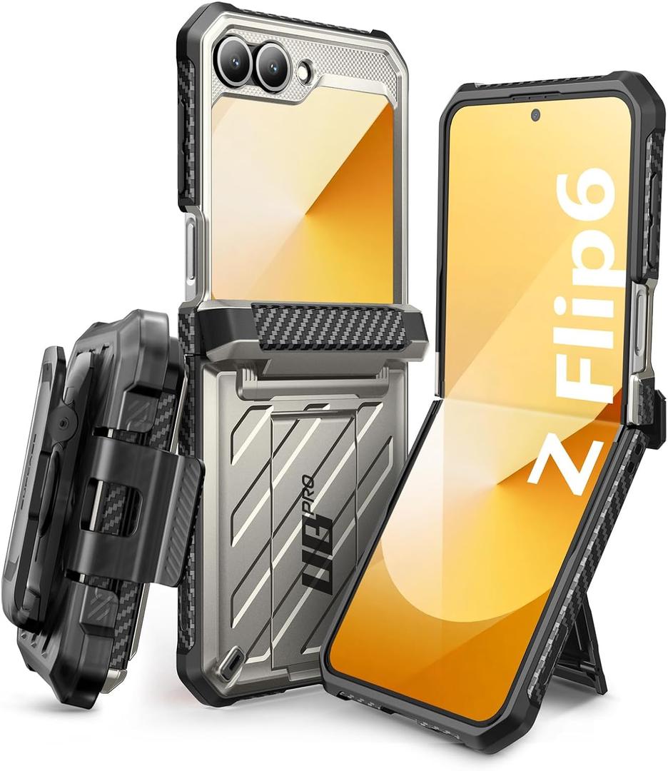 SUPCASE for Samsung Galaxy Z Flip 7 FE Case with Stand & Belt-Clip (Unicorn Beetle Pro), [Hinge Protection] [Front Screen Protector] Full Body Rugged Phone Cover for Galaxy Z Flip 6/5, Tigray