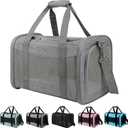 Cat Carrier, Soft-Sided Airline Approved Pet Carrier Case with 4 Ventilated Windows for Cats and Dogs Under 10-25Lbs (17.0 L x 11.0 W x 11.0 H Inch, Grey)