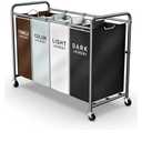 ROMOON Laundry Hamper Sorter Cart: 4-Section Organizer with Heavy-Duty Lockable Wheels and Removable Bags | 172L Rolling Laundry Basket for Dirty Clothes in Laundry Room or Small Spaces (Multicolor)