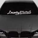 Locally Hated Windshield Decal Sticker, White, 29 Inches, JDM Style Car Window Vinyl Decal