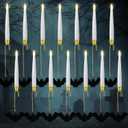 Baquler 12 Pcs Black Christmas Tree Candles with Remote, LED Hanging Flickering Flameless Battery Operated Candles with Bat Hooks Ornaments for Christmas Tree Home Winter Party Decor