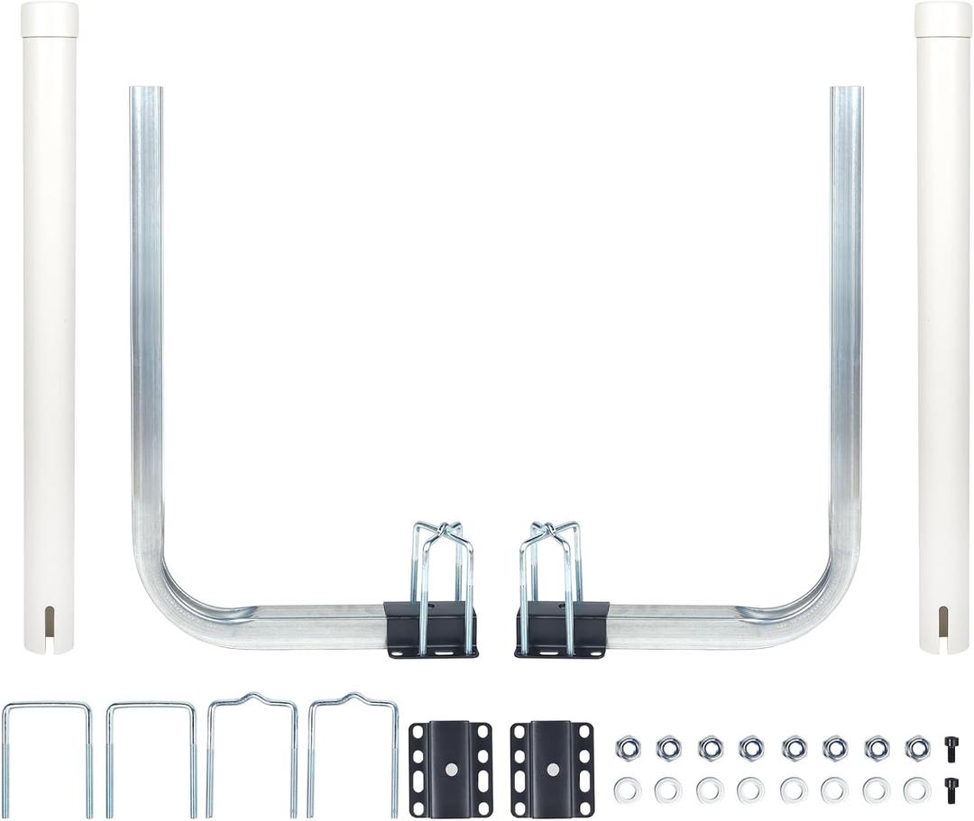 1 Pair of Boat Trailer Guide, Trailer Guide Ons Galvanized Steel for Boat, Fishing Boat, Sailboat Trailer, Silver and Black, L Shaped/T Shaped